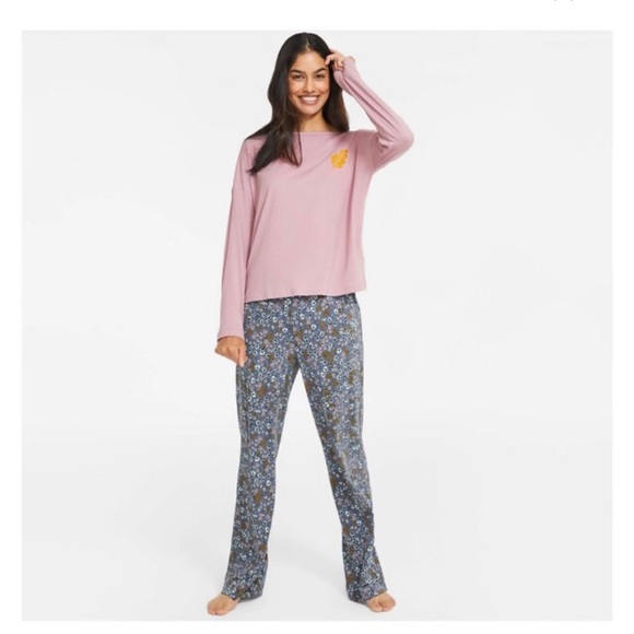 3/$12 Pink Long-Sleeve Pajama Shirt - Picture 1 of 9